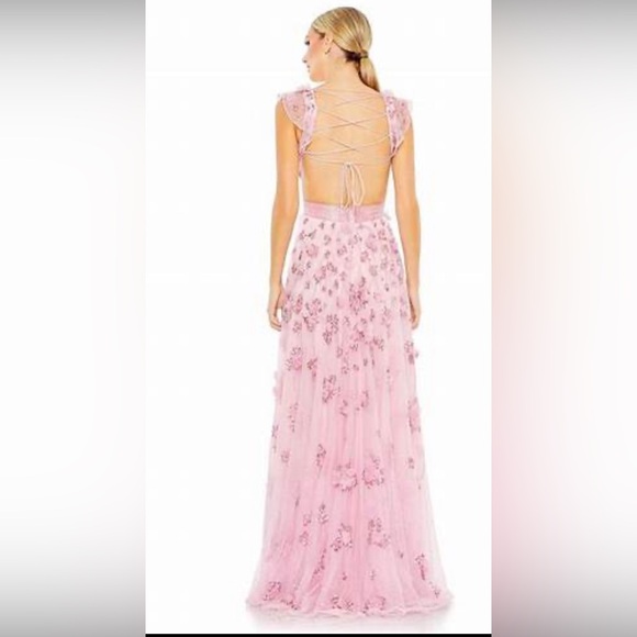 Mac Duggal pink cut out embellished gown. Size 8. Worn once. - Picture 2 of 2